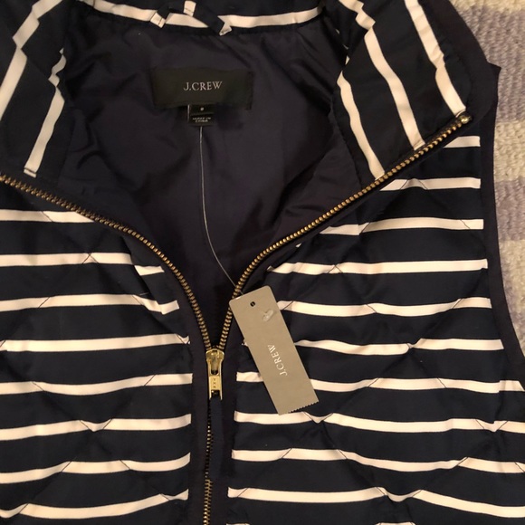 NWT J. Crew striped puffer vest - Picture 2 of 2